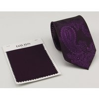 Plum Ties. Mens Paisley Davids Bridal Wedding Tie. Dark Purple & Kids Necktie | Etsy (US)