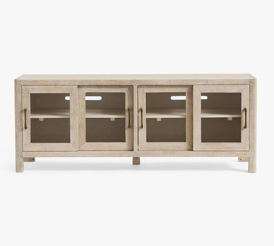 Aptos Low Glass Media Console (62") | Pottery Barn (US)