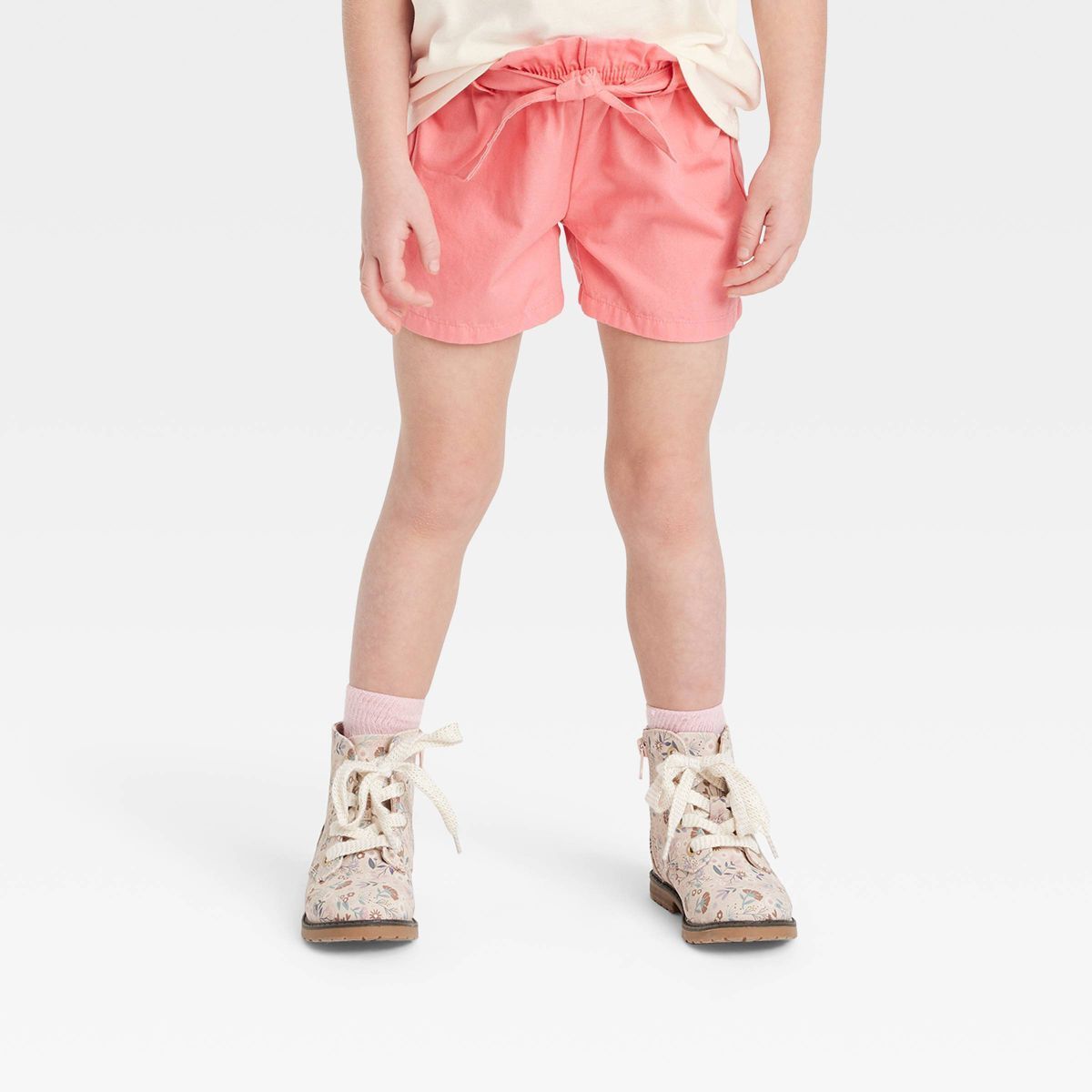 OshKosh B'gosh Toddler Girls' Paper Bag Pull-On Shorts - Coral Pink | Target