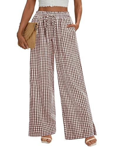 Rapbin Wide Leg Pants Woman Palazzo Pants High Waisted Drawstring Summer Fall Lounge Casual Flowy... | Amazon (US)