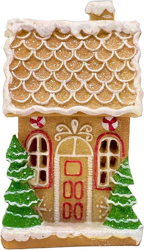 LED Lighted Gingerbread House Christmas Decoration Holiday Table Décor Traditional Candy Cottage... | Amazon (US)