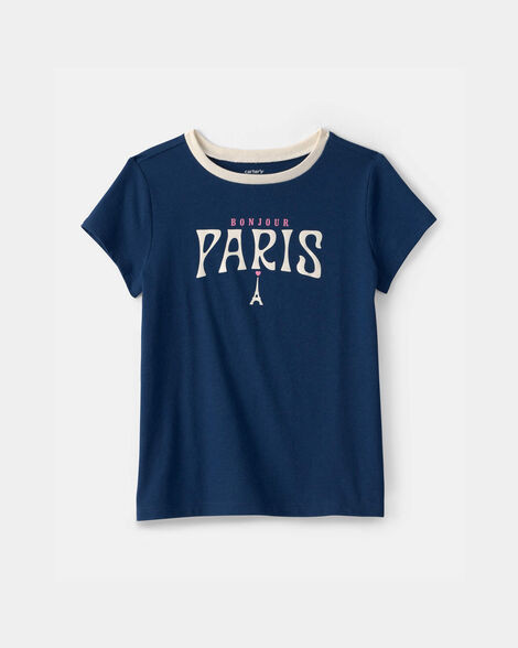 Girls Paris Graphic Tee - Blue | Carter's Inc
