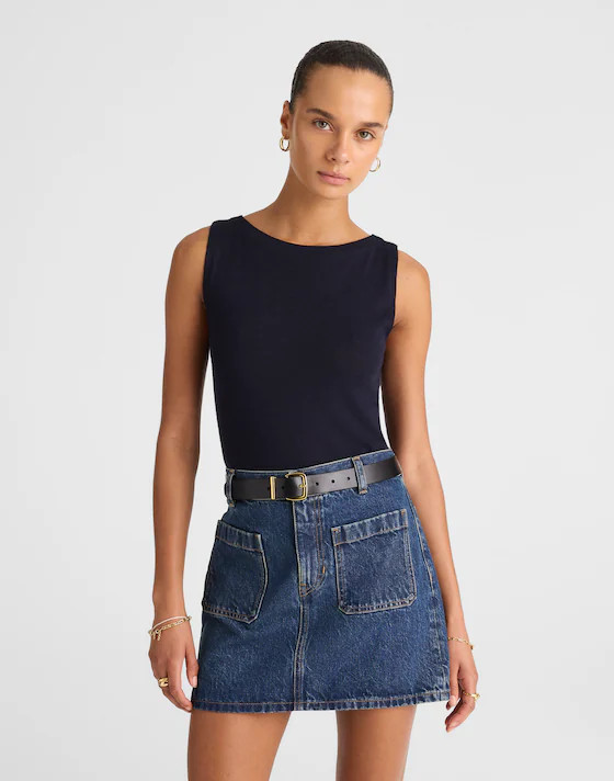 Boatneck Sleeveless Sweater | Madewell | Madewell