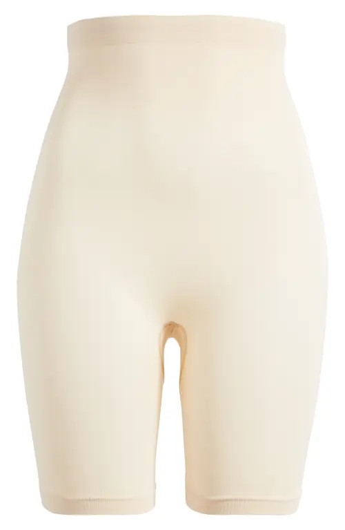 SKIMS Seamless Sculpt Mid Thigh Shorts in Sand at Nordstrom, Size X-Small | Nordstrom
