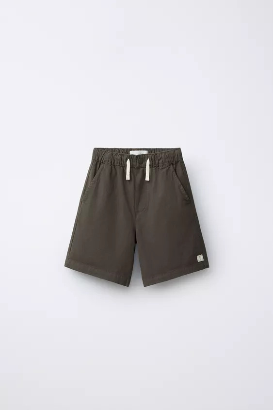 COTTON ELASTICATED BERMUDA SHORTS | Zara UK
