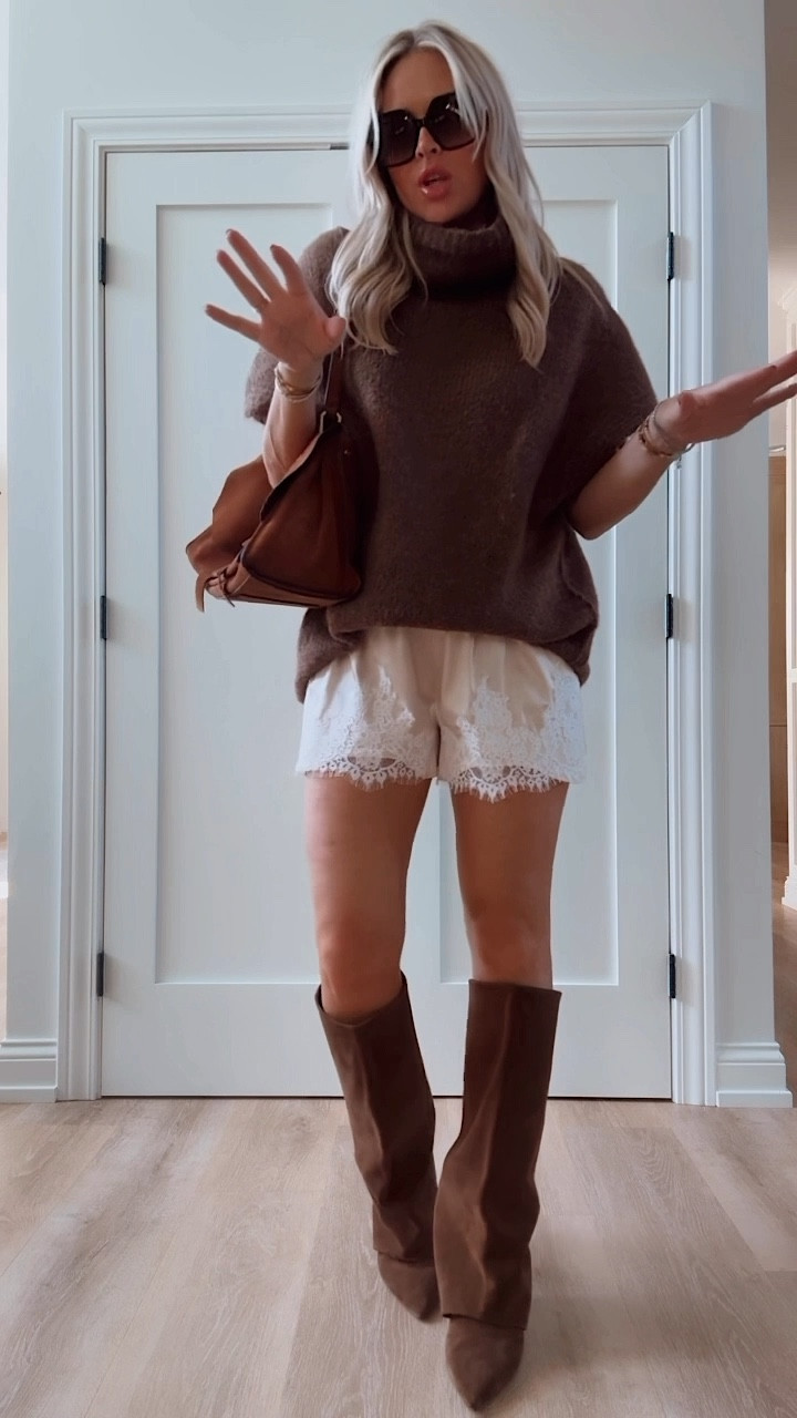 When it’s still too hot for pants! Lol
Loving these viral Amazon finds!
Sweater: small
Shorts: medium but small works too 
Boots: TTS & on sale! 💥

Fall style. Amazon fashion. Sweaters. Suede boots 

#LTKStyleTip #LTKSaleAlert #LTKSeasonal