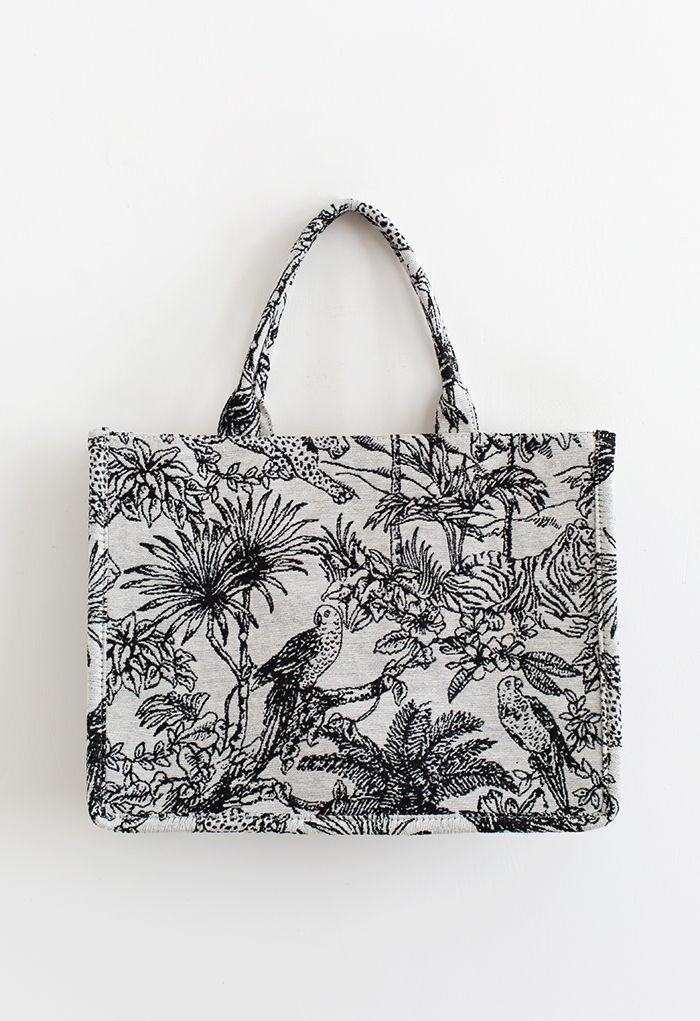 Zoo Land Jacquard Canvas Tote Bag | Chicwish