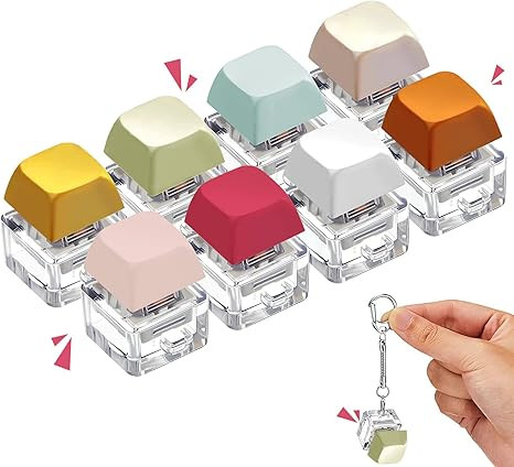 Ieohen 8 Pieces Fidget Keyboard Keychain Toy Keycap Clicker Finger Fidget Cube for Adults Stress ... | Amazon (US)
