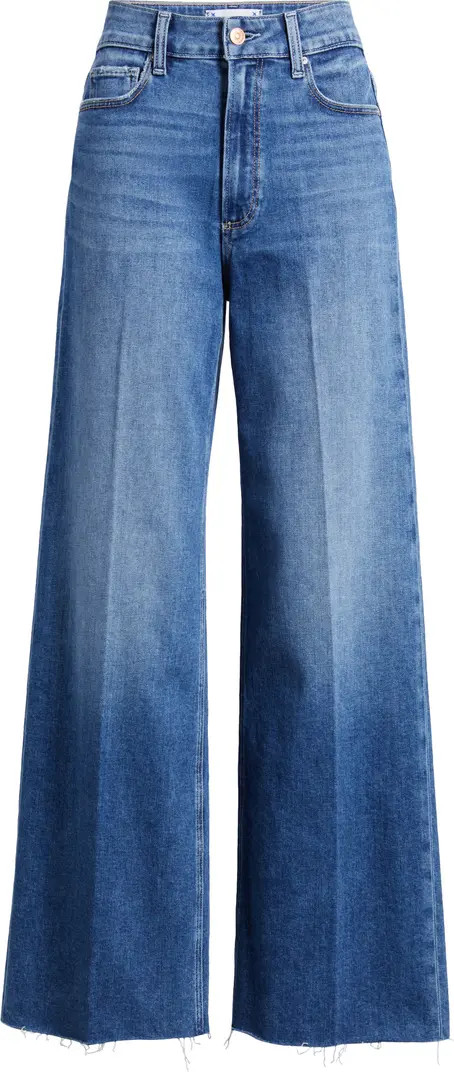 Anessa High Waist Raw Hem Wide Leg Jeans | Nordstrom