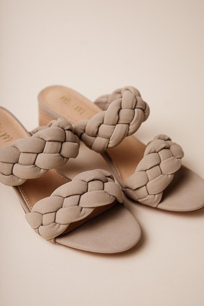 Regina Braided Heels in Taupe | Böhme US
