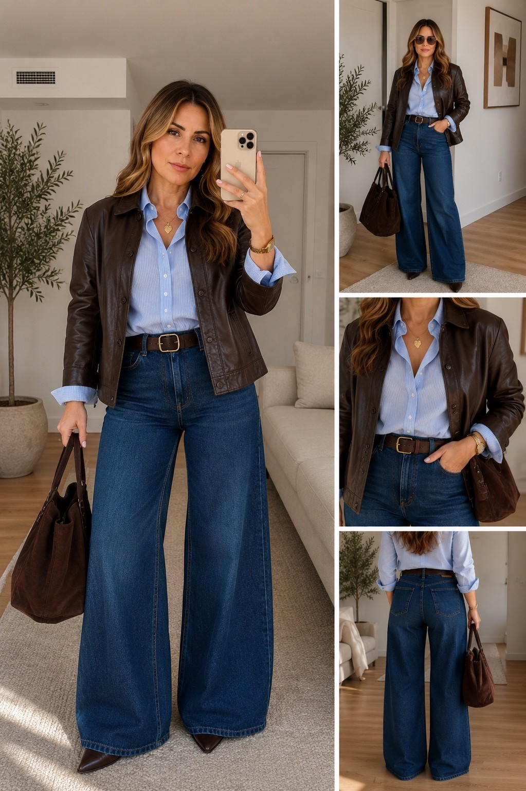 Mango vibes with a touch of timeless chic 🤎✨
Wide-leg denim + leather jacket = the perfect elevated everyday look.

#Mango #MangoStyle #LTKStyle #WideLegJeans #NeutralStyle #EverydayChic #EffortlessStyle #ClassicOutfit #FashionOver40 #DenimLook #OOTD

#LTKOver40 #LTKSaleAlert