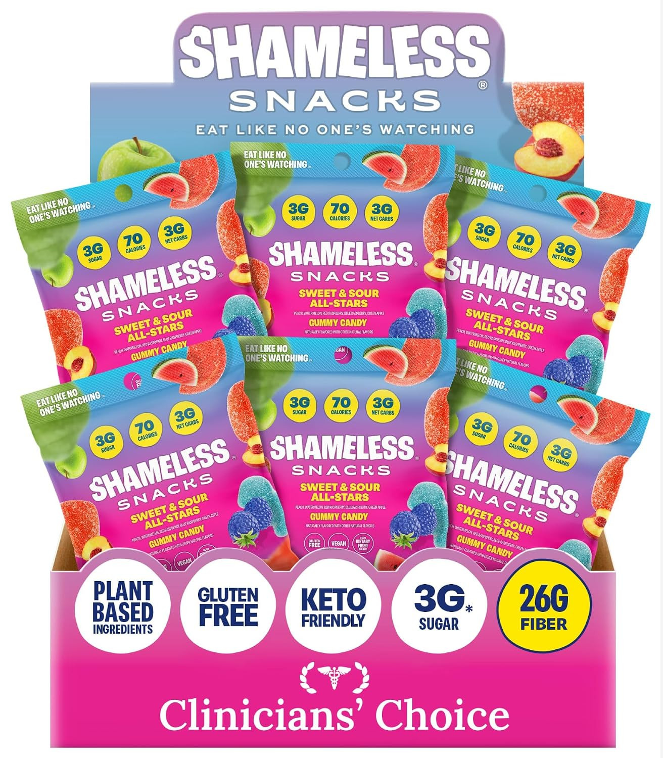 Shameless Snacks Sweet & Sour All-Stars Mixed Bag - Sour Gummy Candy | Amazon (US)