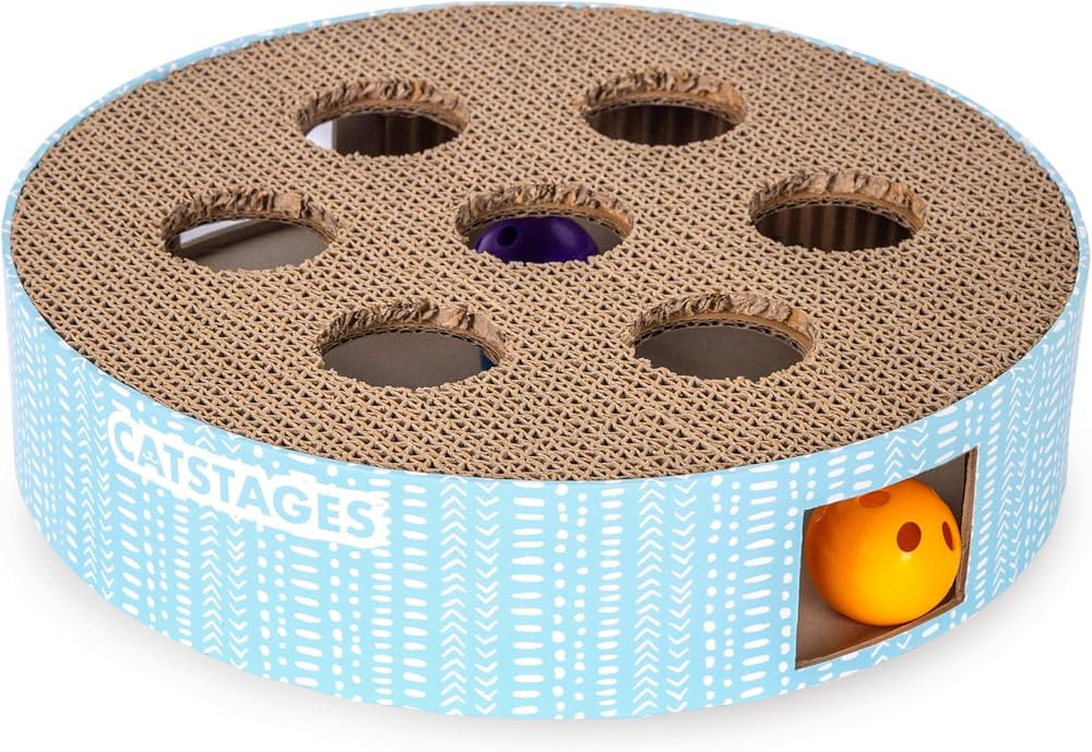 Catstages Scratch N' Hunt Puzzle Cat Toy, Cat Puzzle with Corrugated Scratcher Surface and Three ... | Amazon (US)