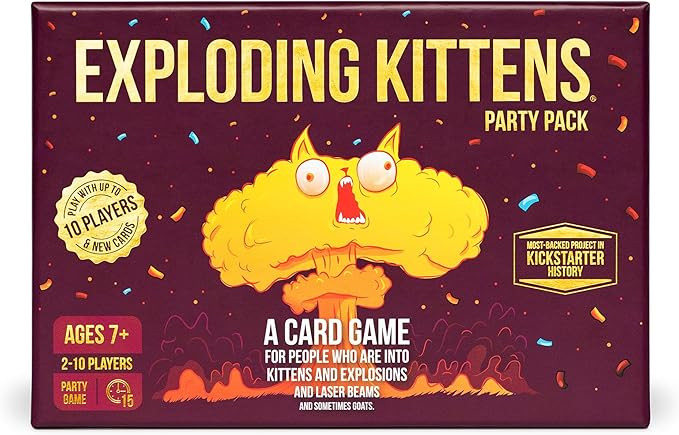 Exploding Kittens Party Pack - 2-10 Players - Ages 7+ - 15 Minutes to Play - Party-Sized High-Sta... | Amazon (US)