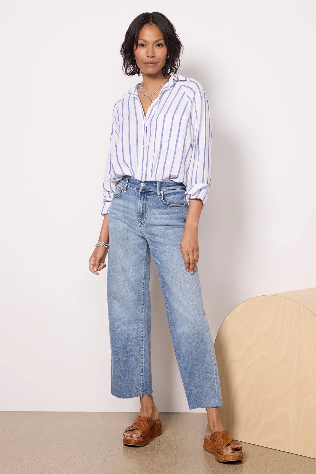 Cropped Alexa w Raw Hem | Evereve