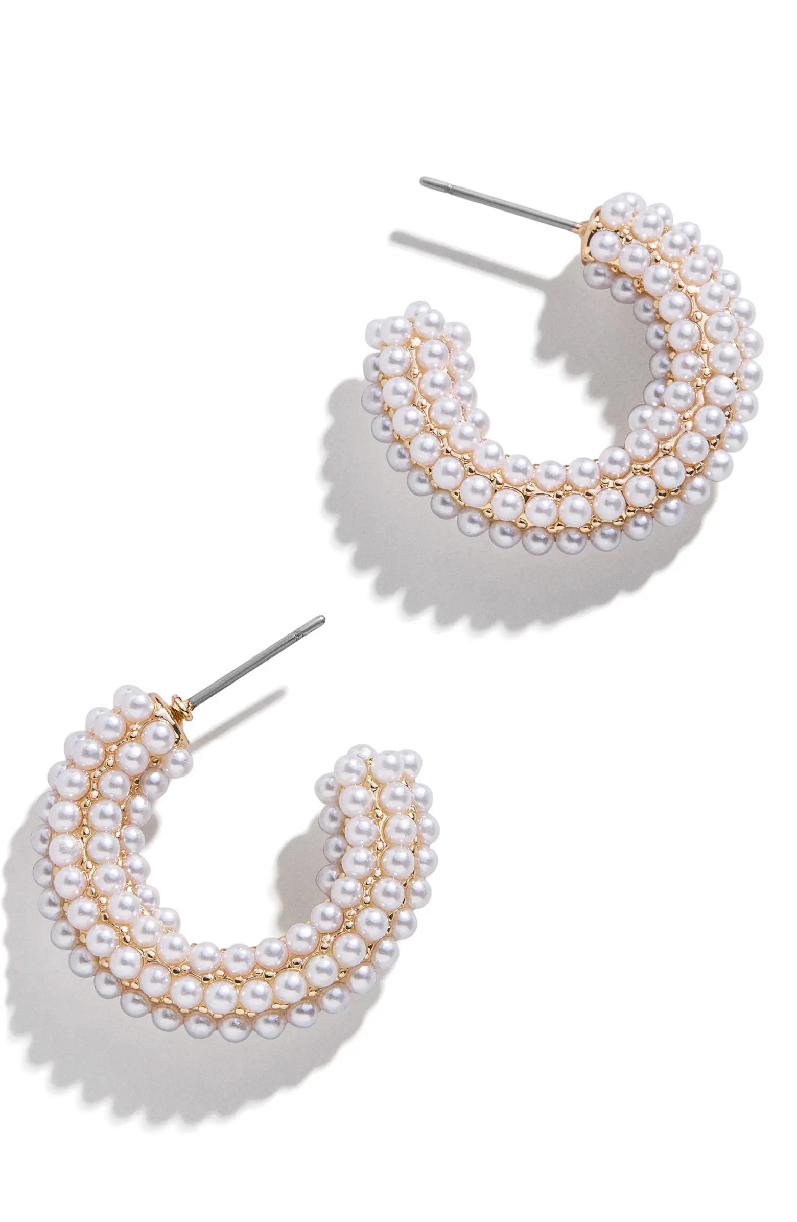 BaubleBar Simone Imitation Pearl Hoop Earrings | Nordstrom | Nordstrom