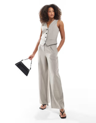 ONLY tailored vest & pants set in beige | ASOS (Global)