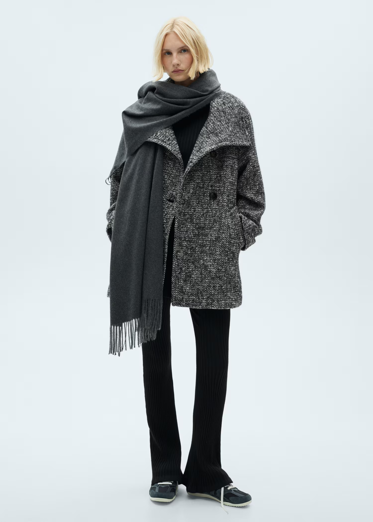 Double-breasted marbled coat - Women | MANGO USA | Mango (US/MX/AU)