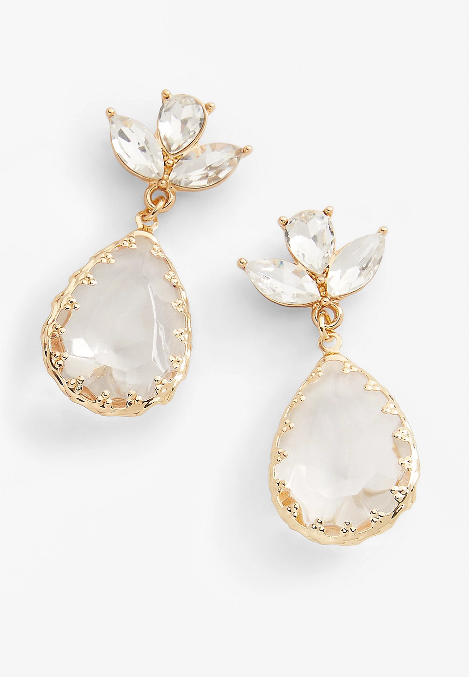Crystal Teardrop Statement Earrings | Maurices