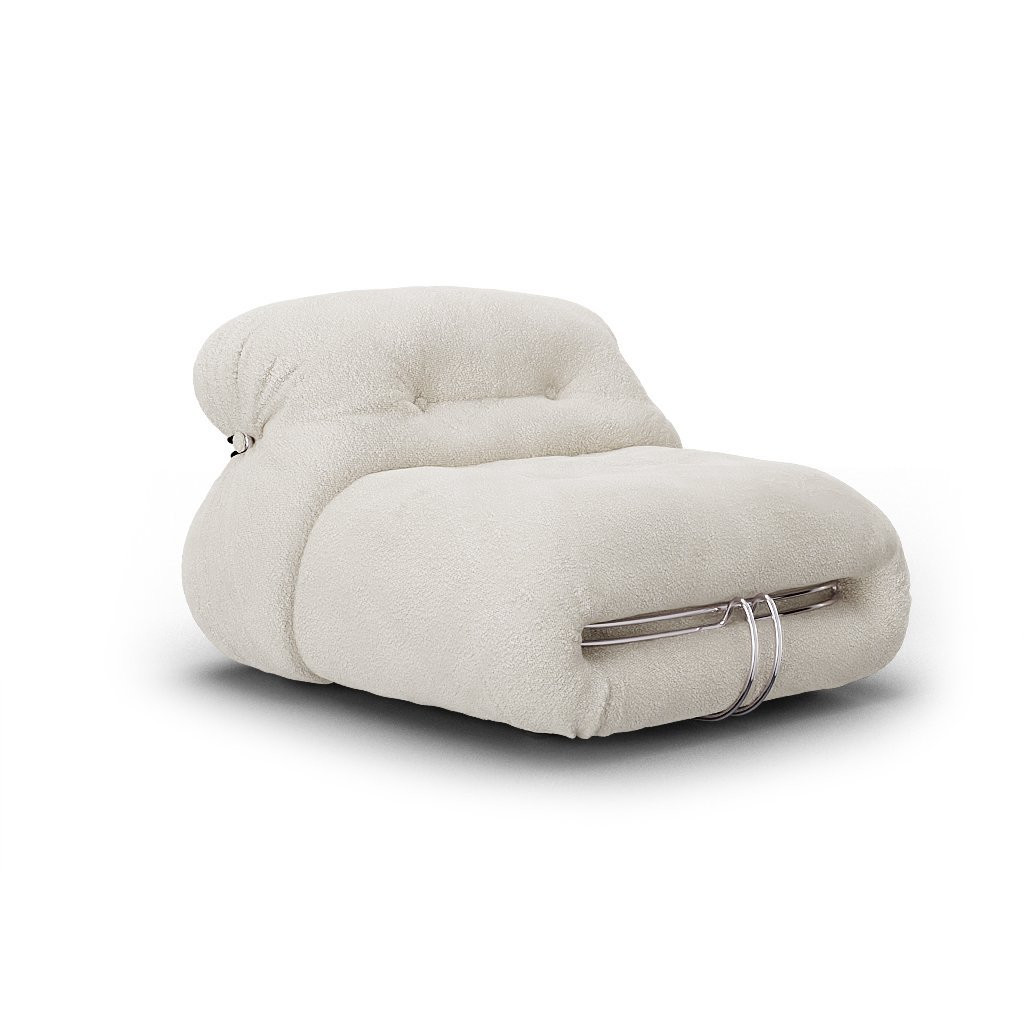 Soriana Sofa | Single Sofa Classic Boucle-Pearl | Eternity Modern