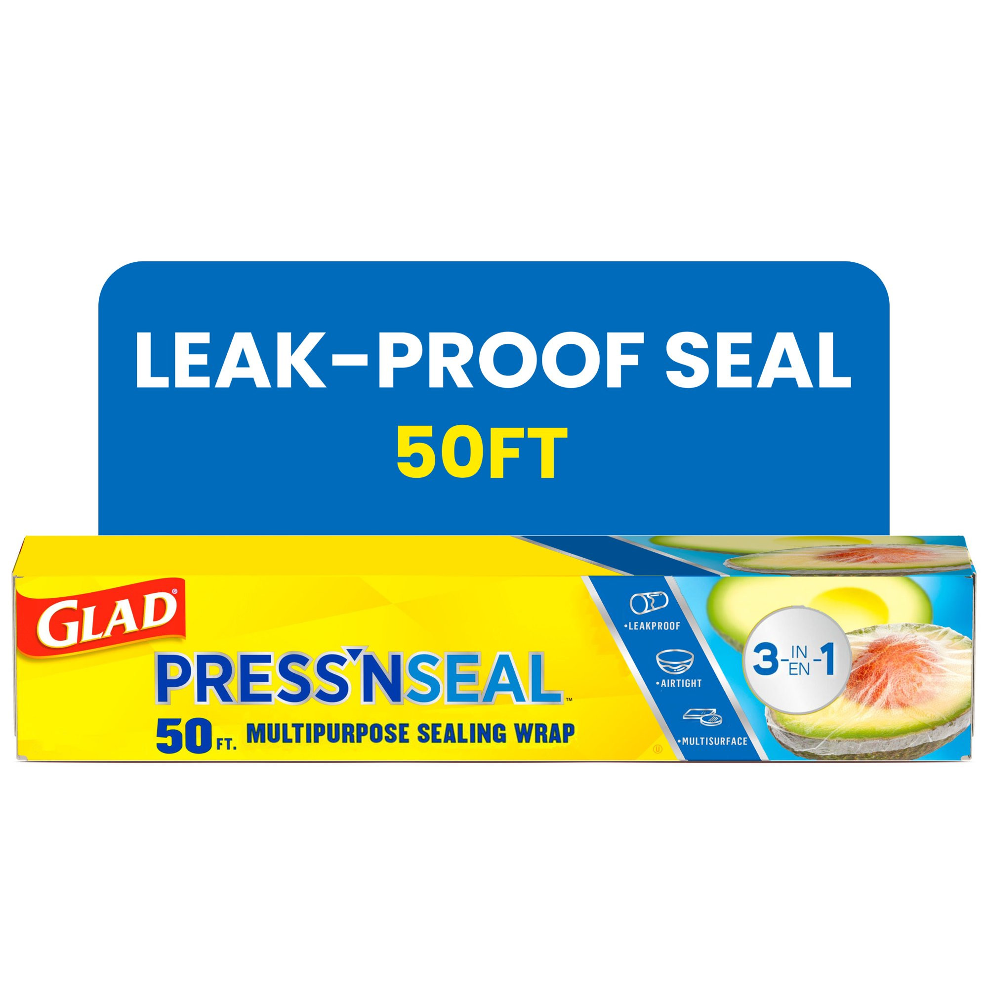 Glad Press'n Seal Food Plastic Wrap, 50 sq ft Roll - Walmart.com | Walmart (US)