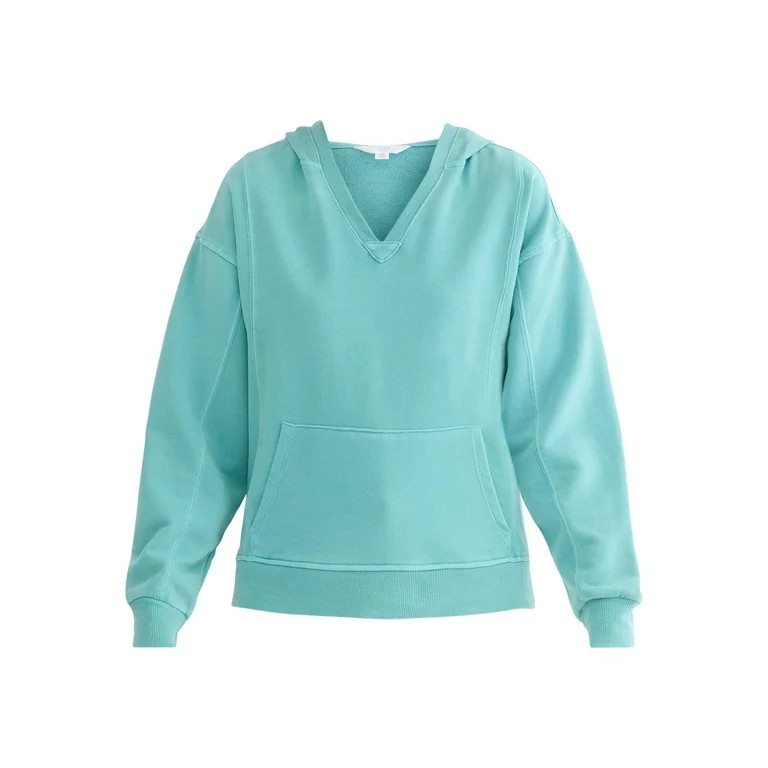 Time and Tru Women's Split Neck Hoodie, Sizes XS-XXXL | Walmart (US)
