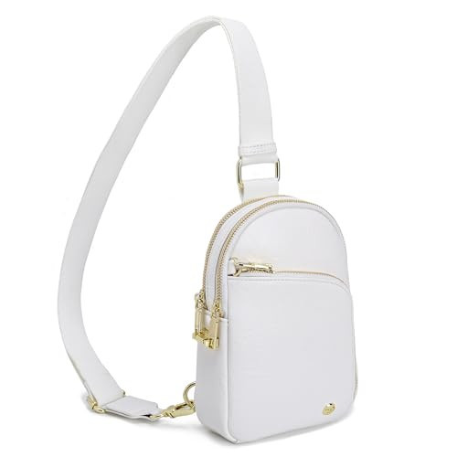 INICAT RFID Blocking Sling Bag,Anti Theft Crossbody Bags for Women,Travel Gifts Cross Body Purses Vegan Leather(White | Amazon (US)