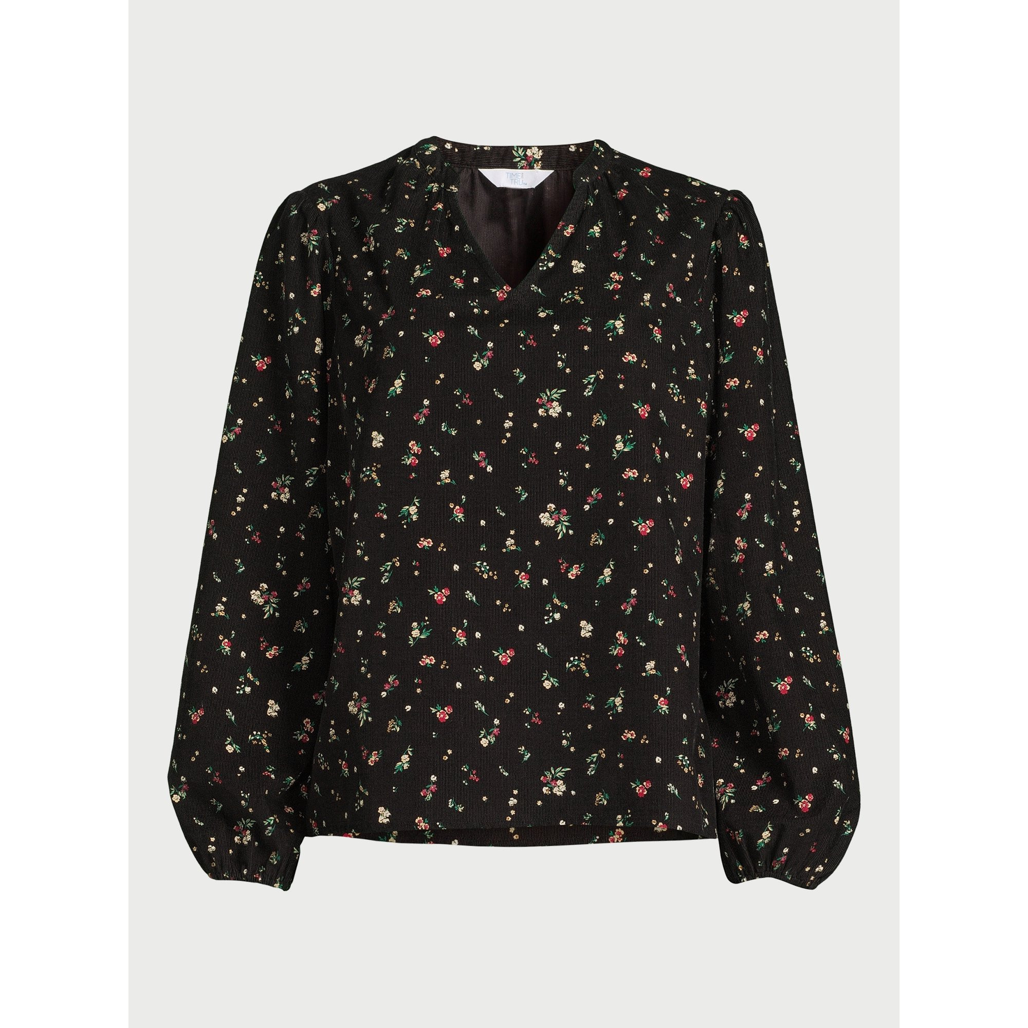 Time and Tru Women's Puff Sleeve Corduroy Top, Sizes XS-XXXL | Walmart (US)