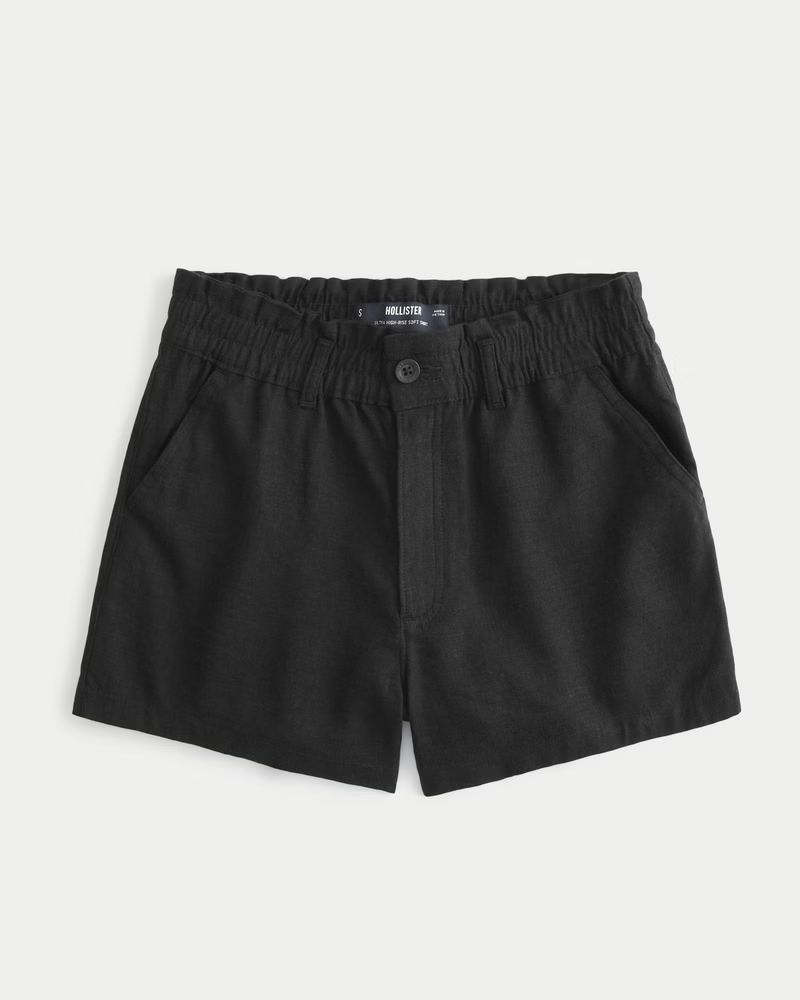 Ultra High-rise Linen Blend Soft Shorts | Hollister (US)