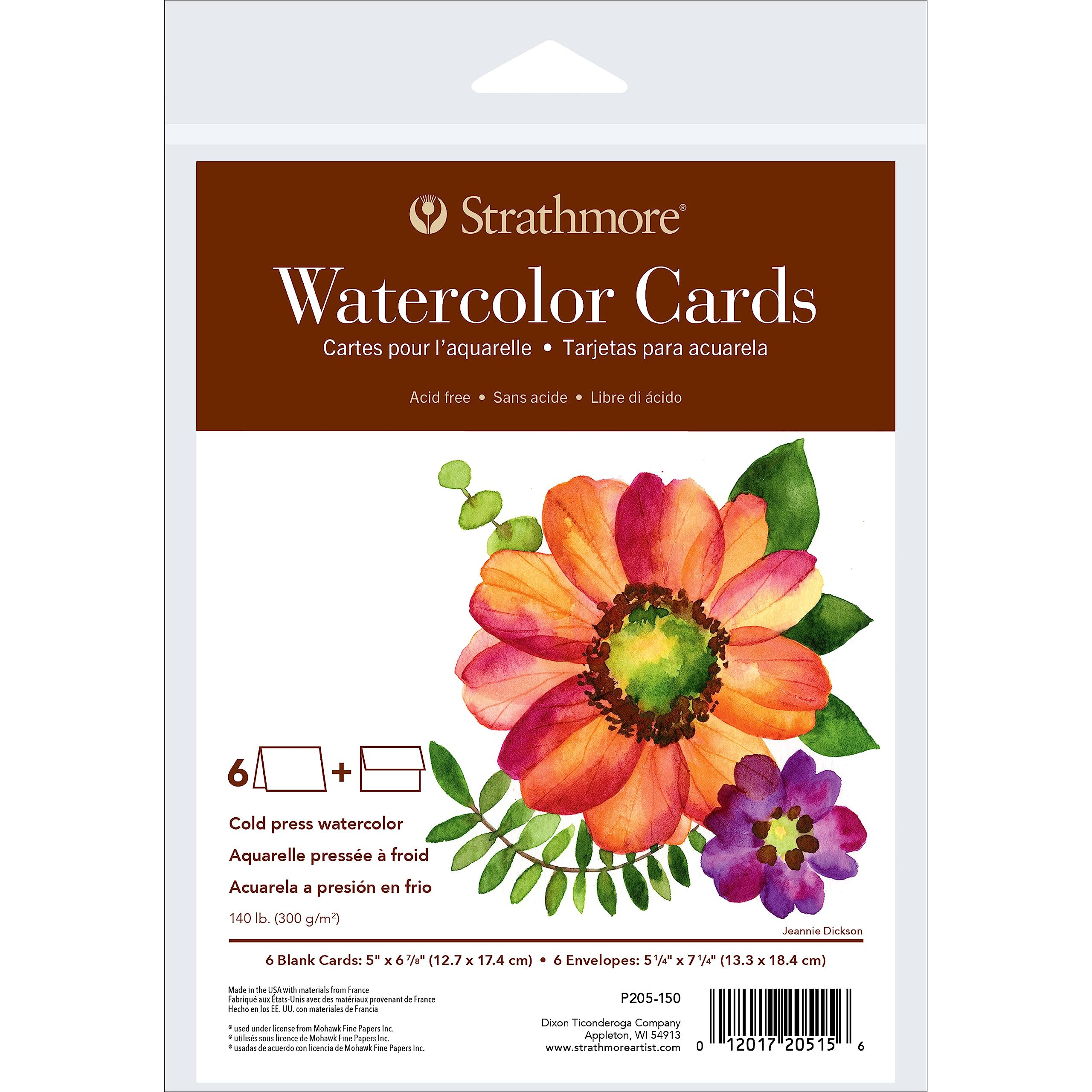 Strathmore 400 Series Watercolor Cards, Cold Press, 5x6.875 inches, 6 Pack, Envelopes Included - ... | Amazon (US)