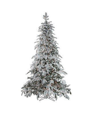 Northlight 4.5' Pre-Lit Flocked Whistler Noble Fir Artificial Christmas Tree - Clear Lights & Rev... | Macys (US)