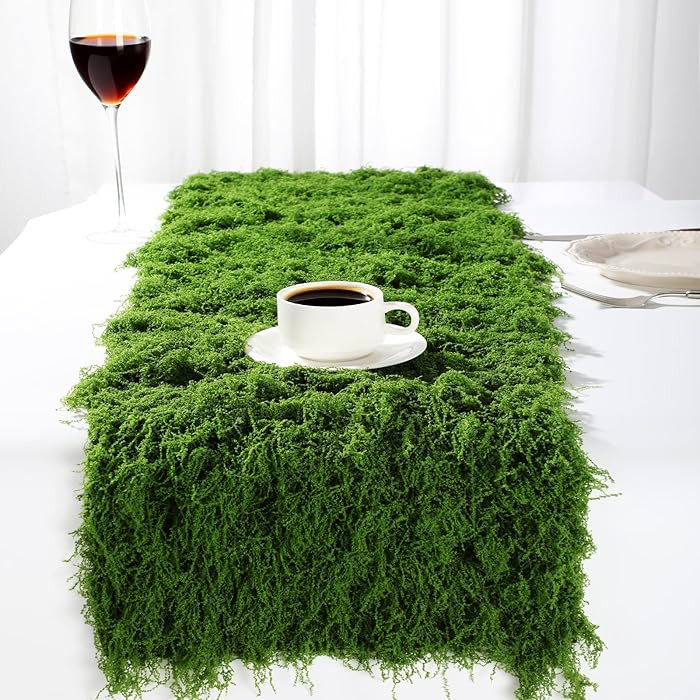 Zeyune 2 Pcs Fake Moss Table Runner for Crafts 12'' x 71'' Artificial Moss Sheet Roll Waterproof ... | Amazon (US)