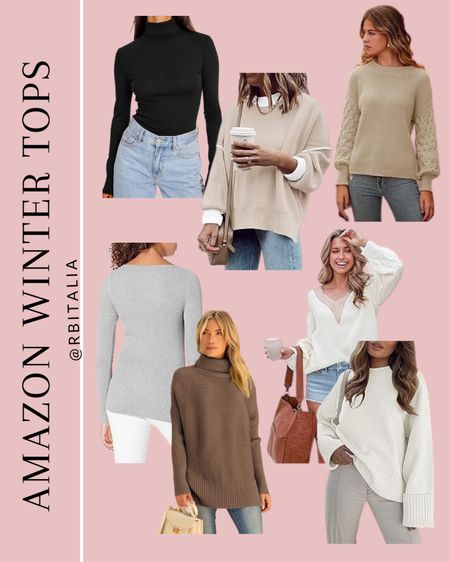 Favorite winter tops from amazon, amazon winter fashion finds, outfit ideas for winter from amazon 

#LTKfindsunder100 #LTKSeasonal #LTKstyletip