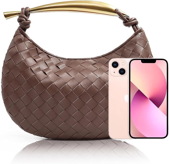 Bisadon Woven Leather Handbags Fashion Dumpling Bag Evening Bag for Women Hobo Bag Knotted Clutch... | Amazon (US)