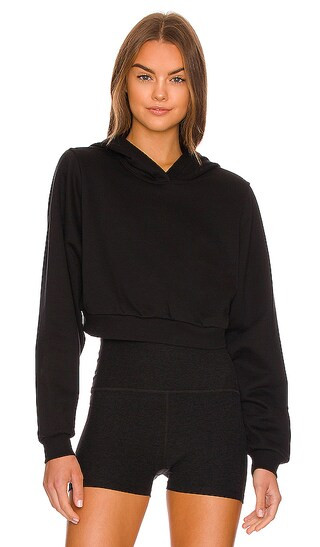 Cropped Go Time Padded Hoodie in Black | Revolve Clothing (Global)