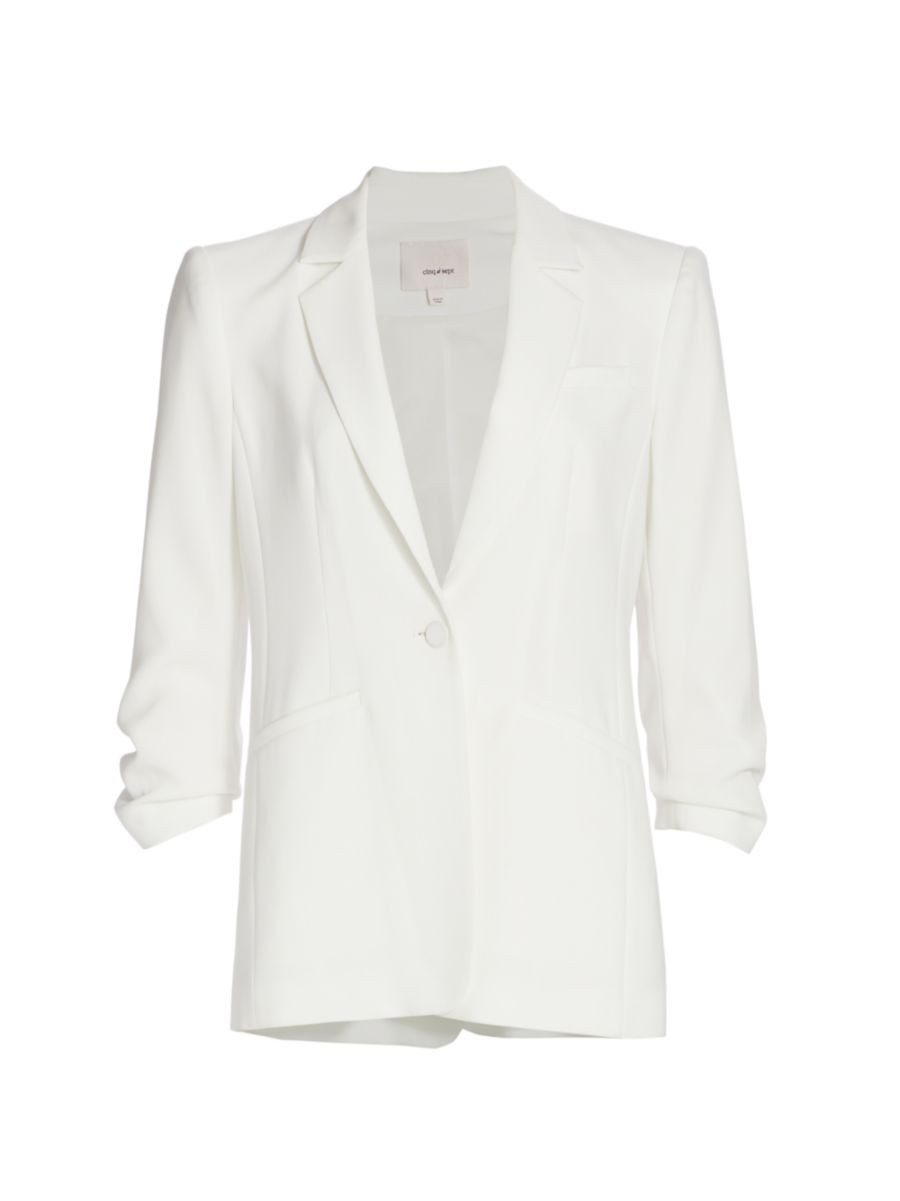 Khloe Crepe Ruched Blazer | Saks Fifth Avenue