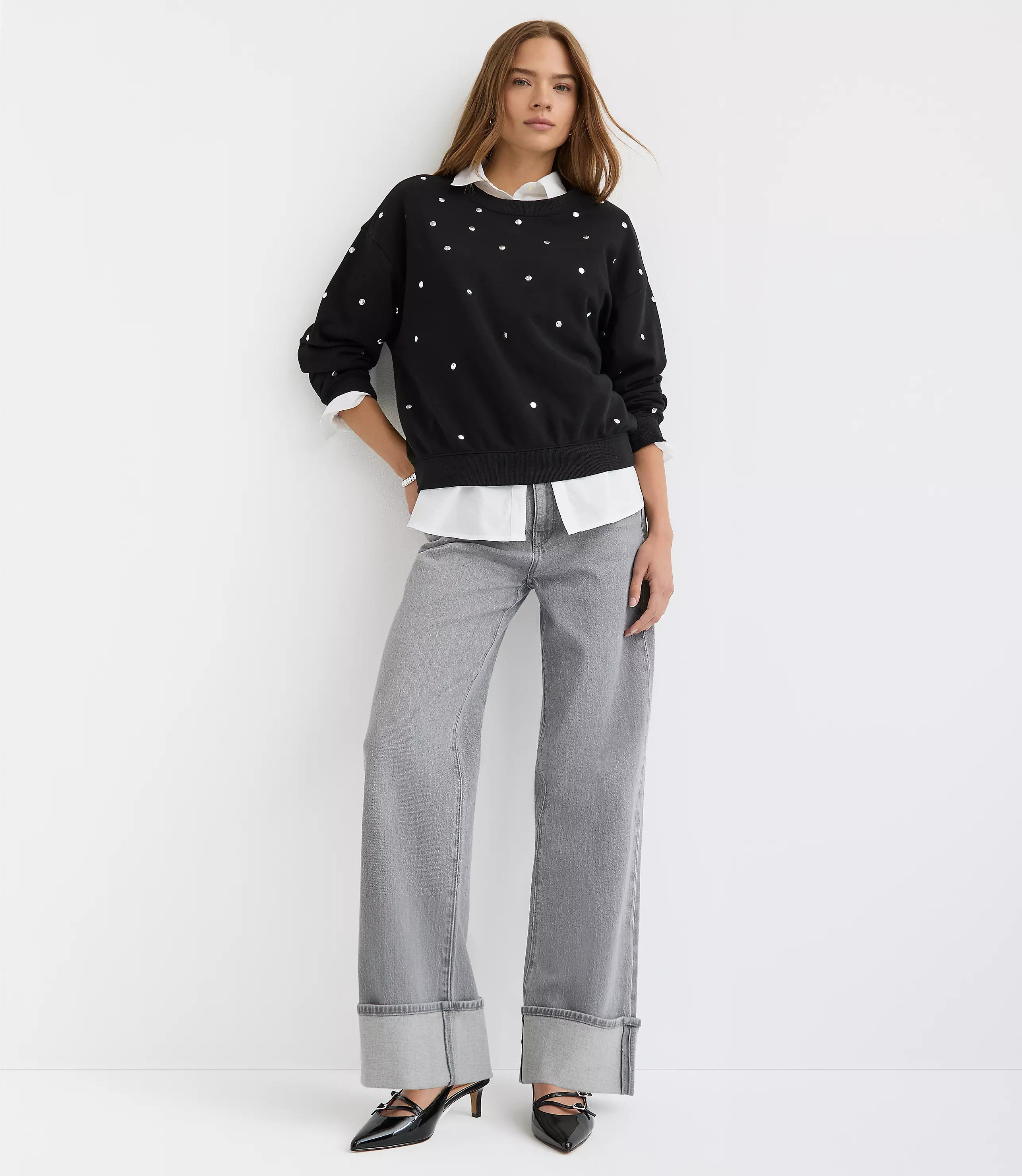 Studded Sweatshirt | LOFT