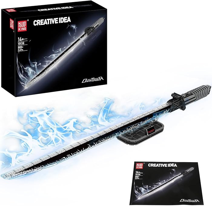 Mould King Dark Sword Building Set - 45.67" Rechargeable LED Lightsaber with Display Stand, DIY A... | Amazon (US)