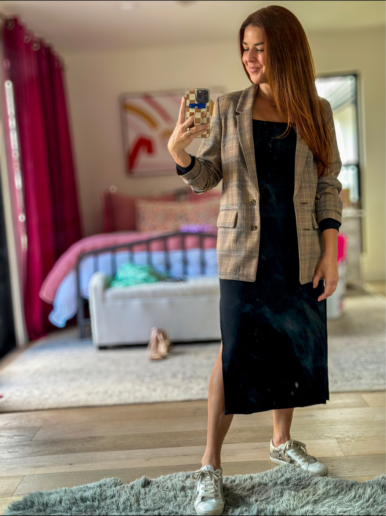 Casual fall outfit 30% off entire thing right now! 

Size small petite in dress (wanted it shorter for boots) 
Size small in the blazer 

#LTKfindsunder50 #LTKsalealert #LTKmidsize