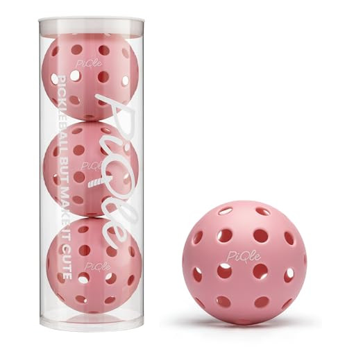 PiQle Cute Pink Pickleball Balls 3-Pack, 40 Hole Outdoor Pickleball Balls (Pink) | Amazon (US)
