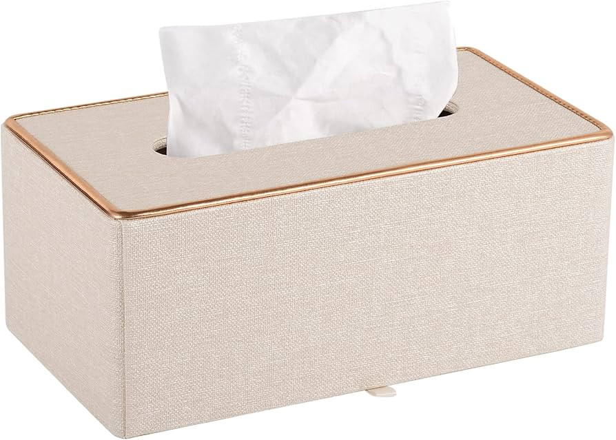 Fashion Leather Tissue Box Holder,Rectangular Tissue Box Cover for Bathroom Dresser Night Stand,N... | Amazon (US)