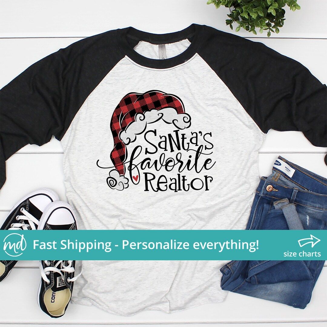 Santas Favorite Realtor Shirt, Realtor Christmas Shirt, Christmas Realtor Shirt, Realtor Christma... | Etsy (US)