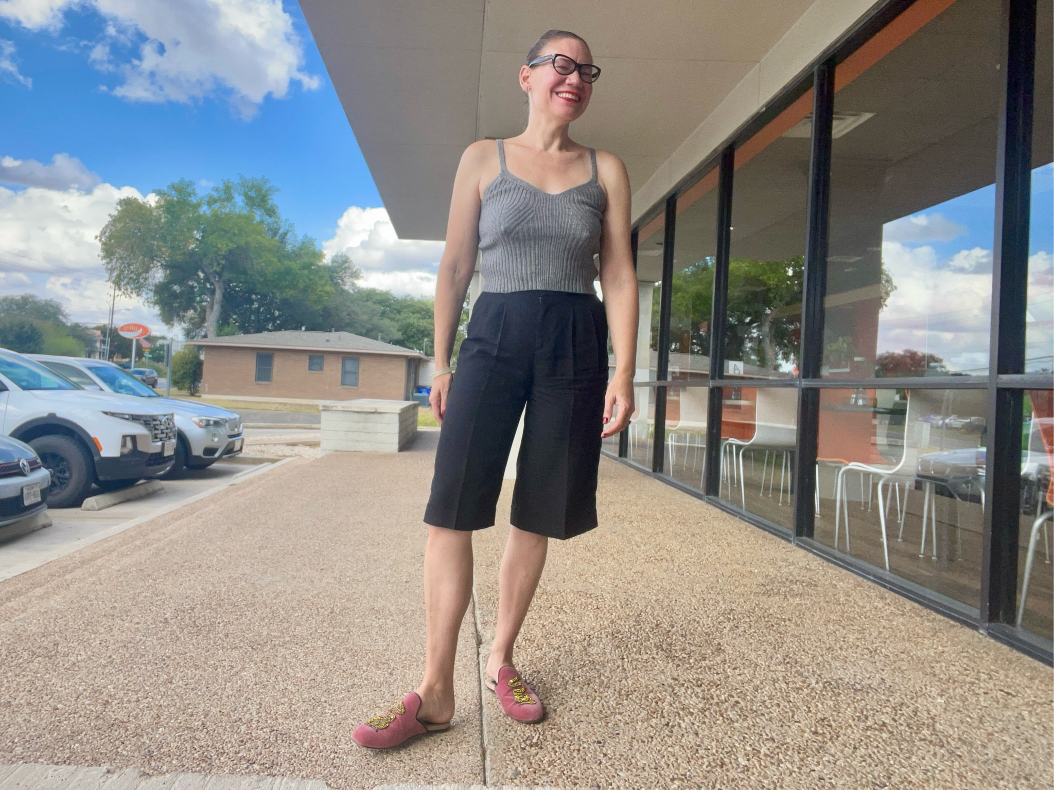 Easy and chic  for errands and more - a sweater tank and trouser shorts! #investmentpiece 

#LTKStyleTip #LTKOver40 #LTKSeasonal