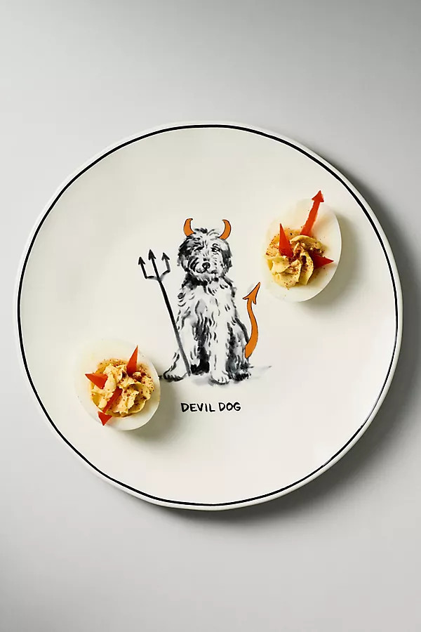 Molly Hatch Stoneware Halloween Dog Dessert Plate | Anthropologie (US)