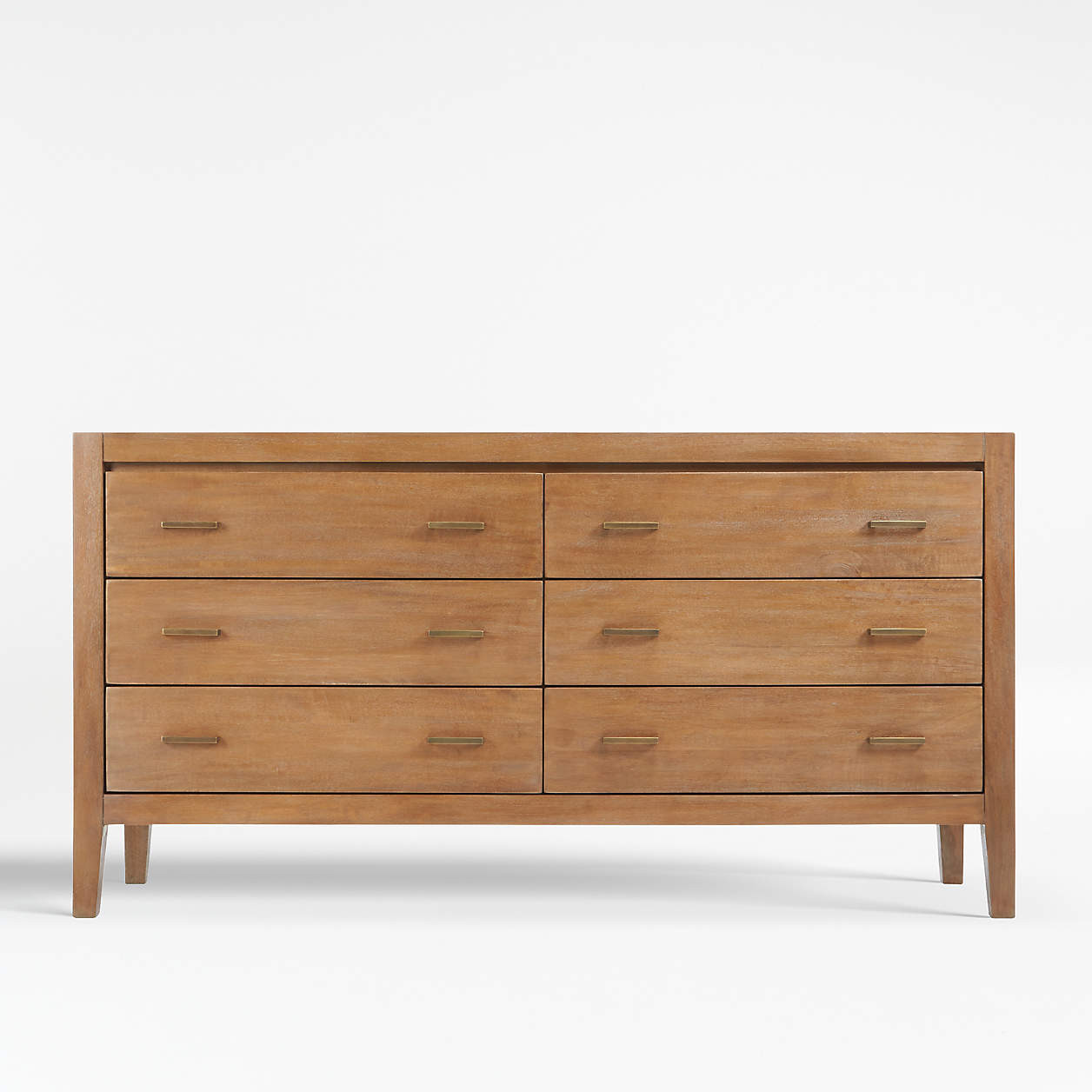 Dawson 60" Light Brown Wood 6-Drawer Dresser + Reviews | Crate & Barrel | Crate & Barrel