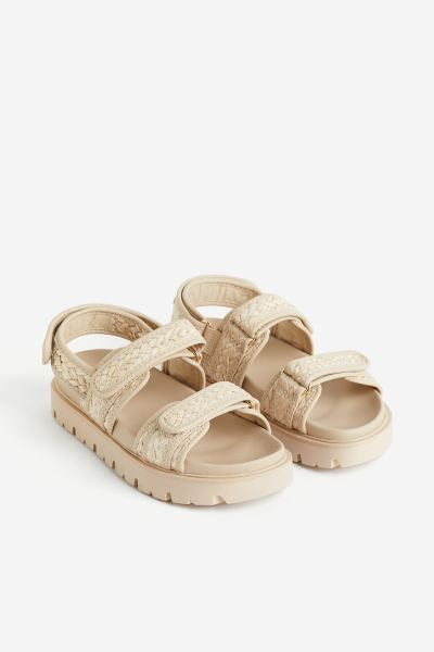 Braided sandals - Light beige - Ladies | H&M GB | H&M (UK, MY, IN, SG, PH, TW, HK)