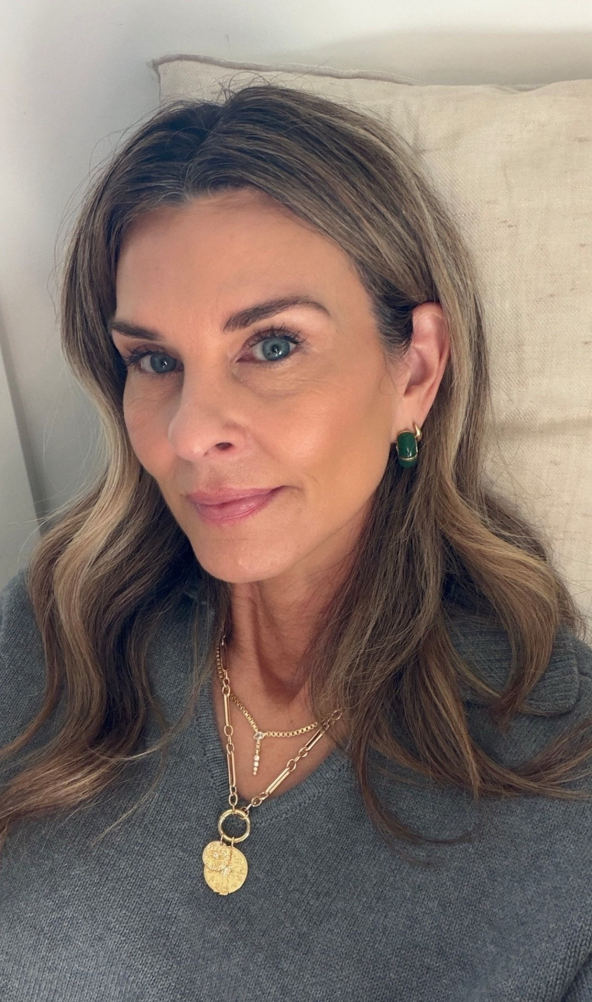  Current make-up and jewelry.
Revitalash has thickened up my brows. I only have on tinted gel here. Blush is a long-time favorite, Luxe+in color sunset. 
-Target polo sweater 


#LTKBeauty #LTKselfcare #LTKOver40