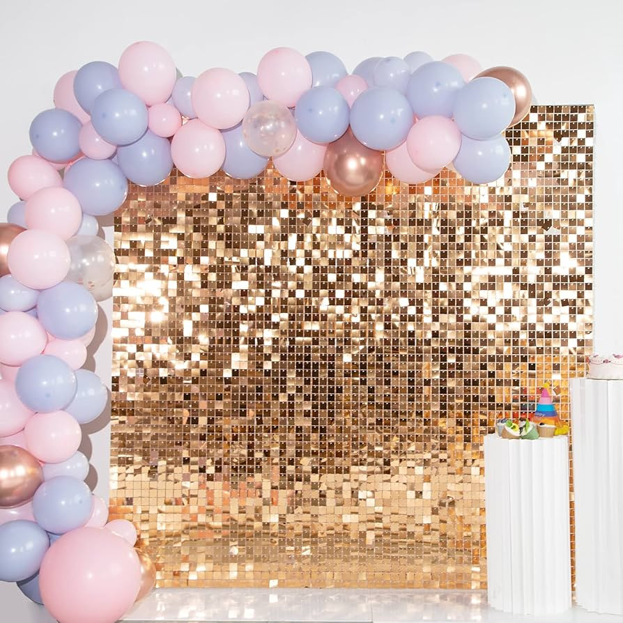 Amazon.com : Kate 24pcs/Set Assembled Rose Gold Shiny Sequins Wall Backdrop Panels Shimmer Photog... | Amazon (US)