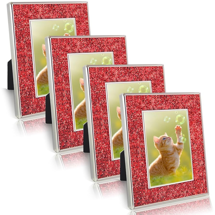 2x3 Picture Frames for Fujifilm Instax & Polaroid Film, Small Real Glass Frame, Glitter Mini Phot... | Amazon (US)