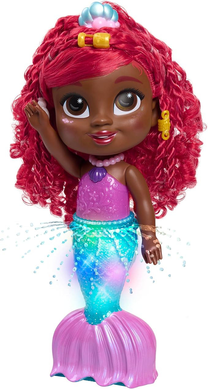 Just Play Disney Junior Splash & Glow Ariel Lights and Sounds 11.5-inch Doll and Accessories, 5-P... | Amazon (US)